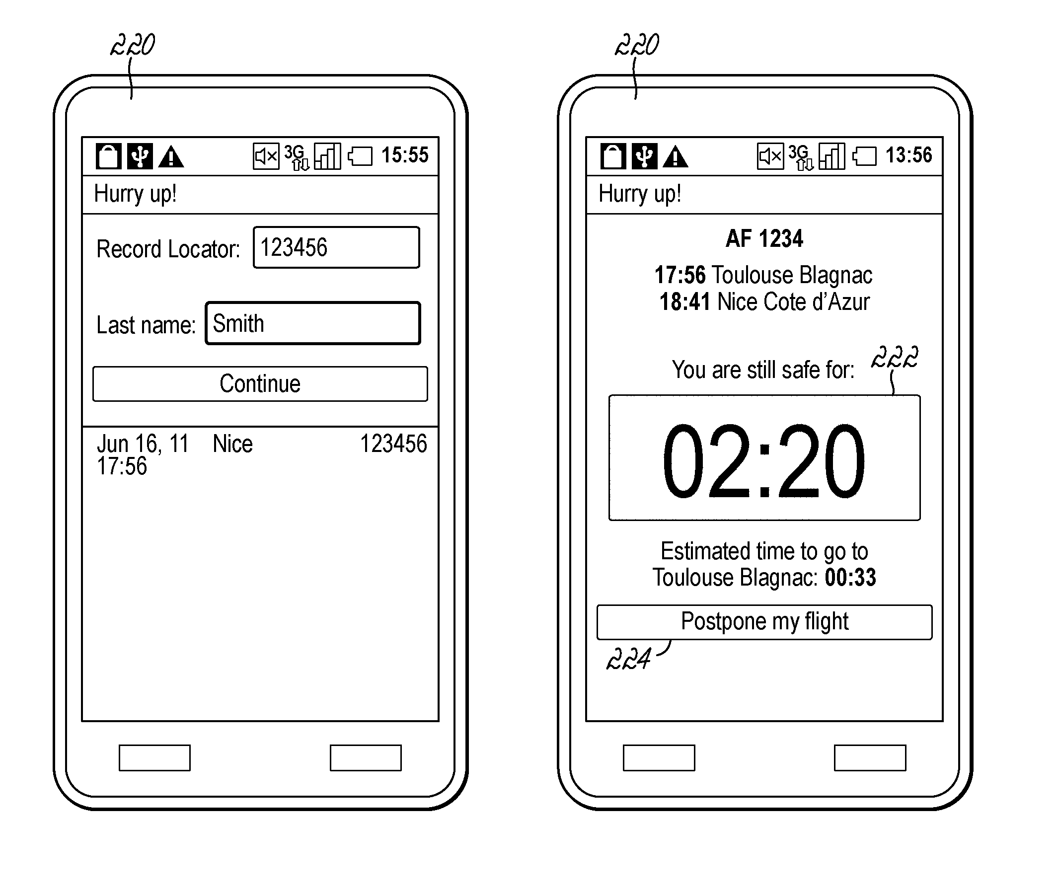 Traveler hurry status monitor