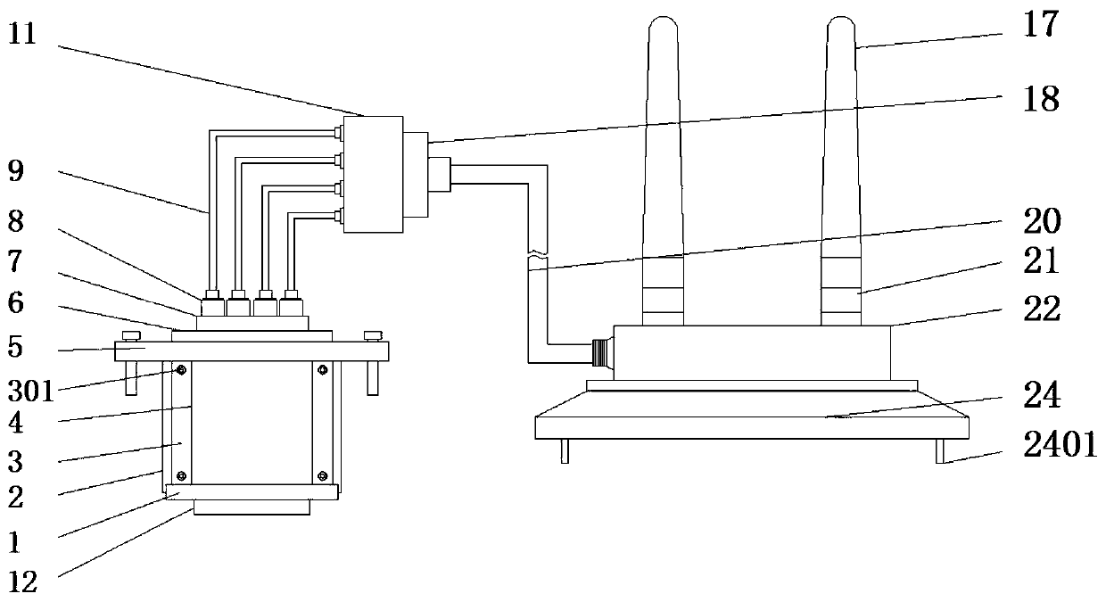 Signal receiving and transmitting mechanism convenient to install for Internet of Things