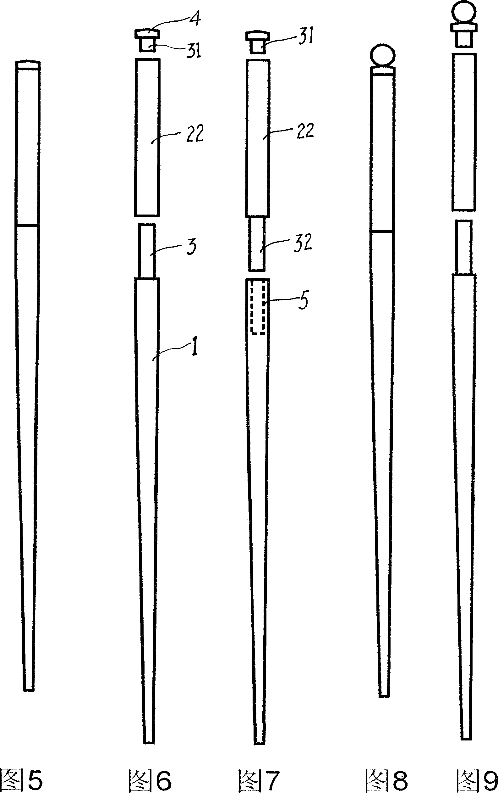 Fastening metal or nonmetal decoration chopstick