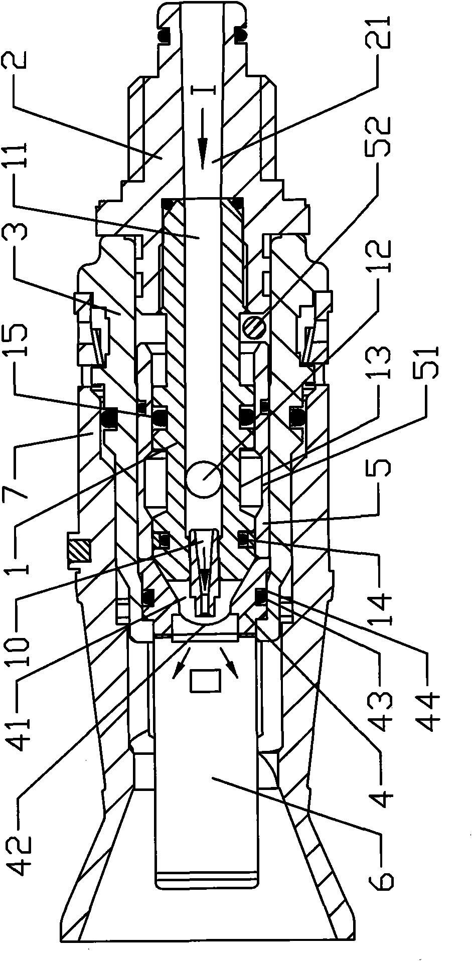 Combined gun head of high pressure gun