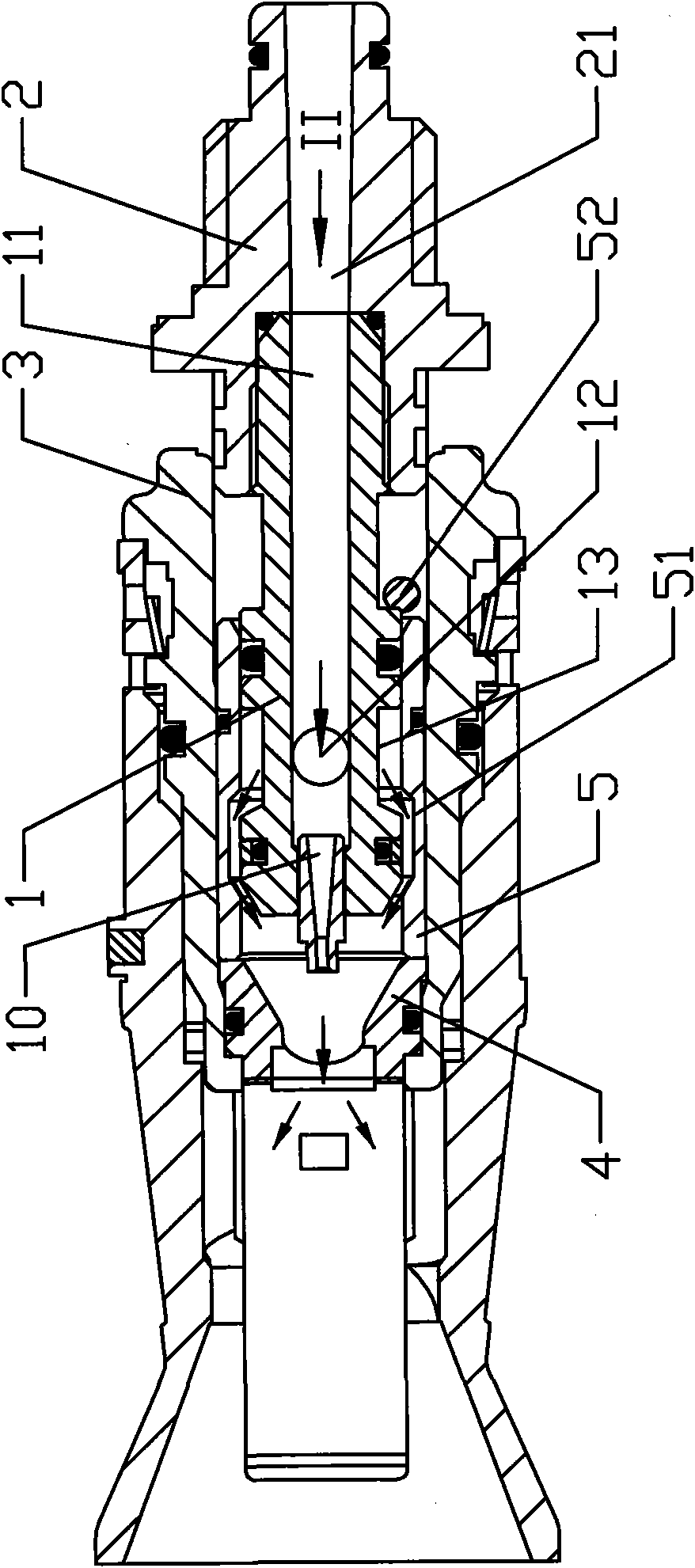 Combined gun head of high pressure gun