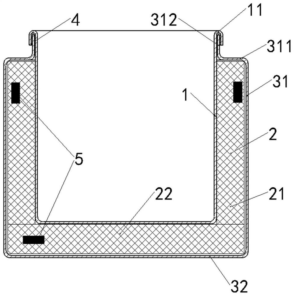 Open hemming 3D vacuum insulation panel and heat preservation container