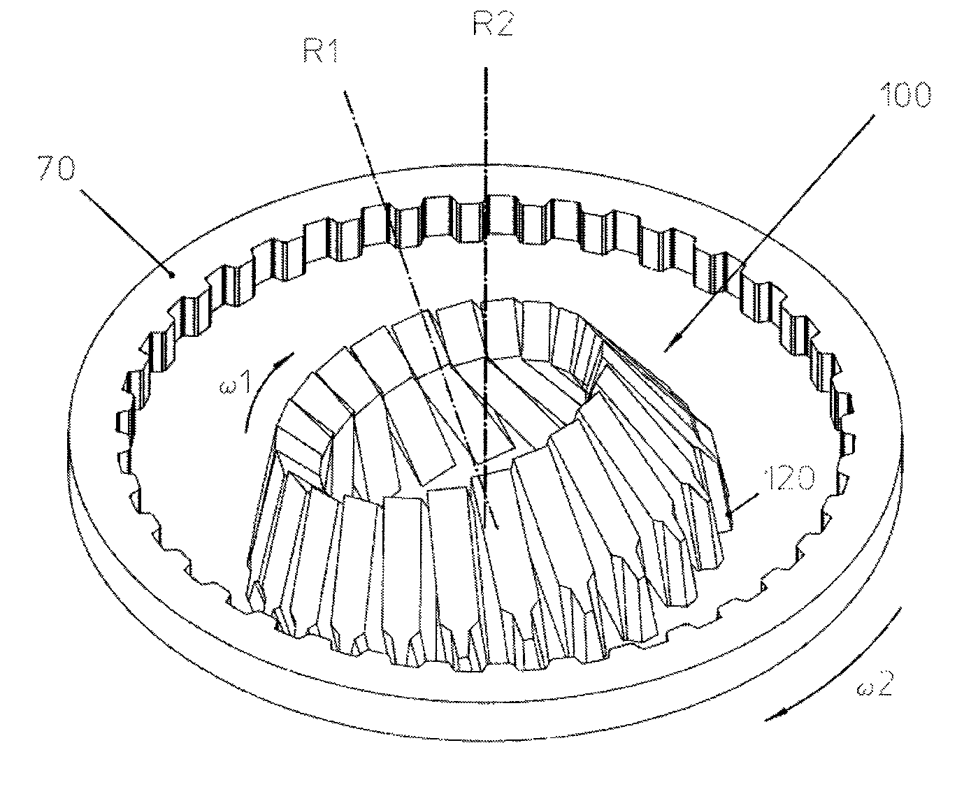 Robust method for skiving and corresponding apparatus comprising a skiving tool