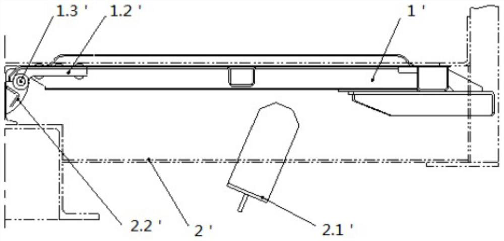 Railway gondola car bottom door opening and closing buffer device