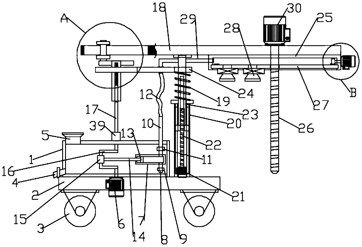 Building foundation construction drilling device with controllable drilling position