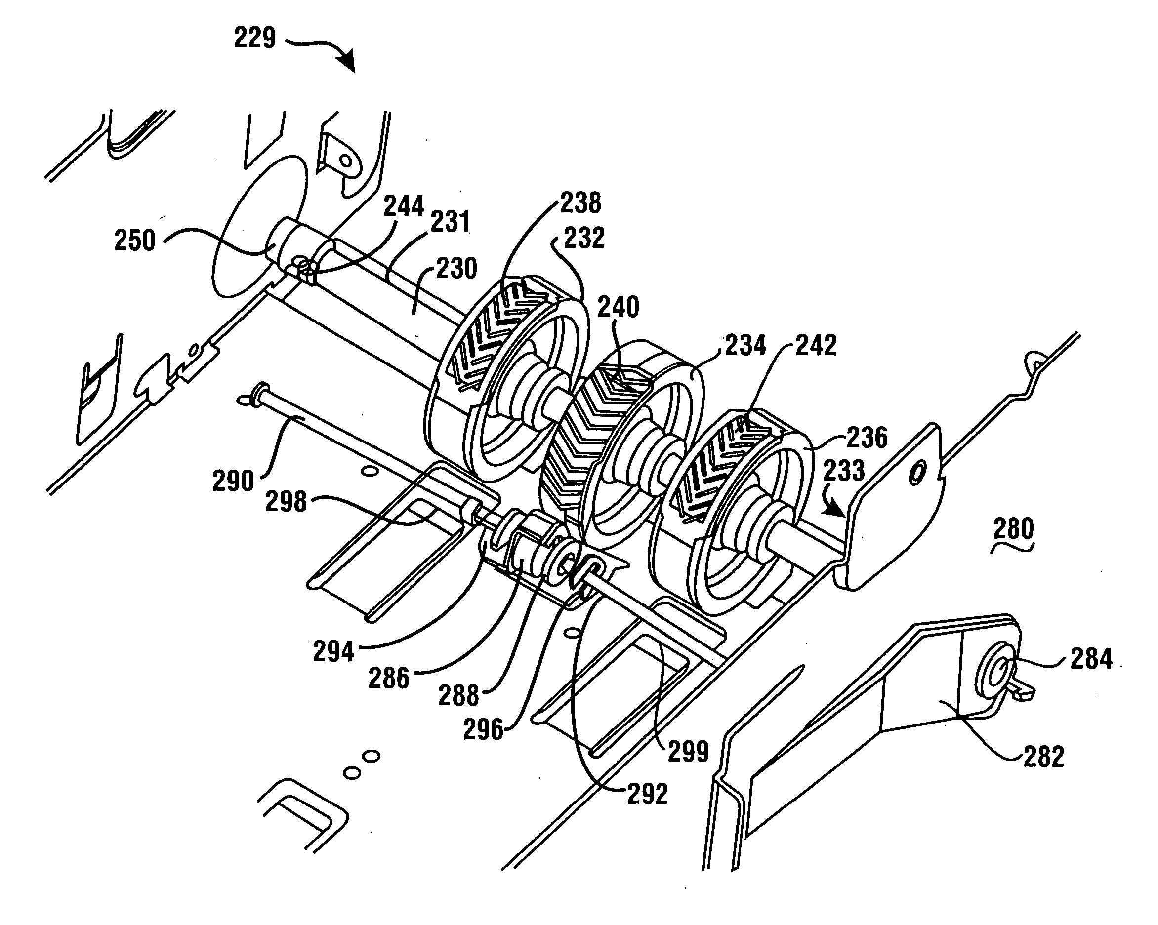 Picker shaft arrangement for ATM currency dispenser