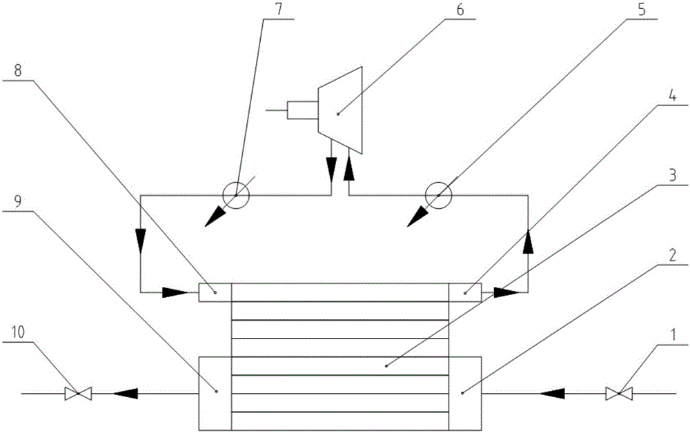 Oblique flow re-pressurizing expansion refrigeration device and method