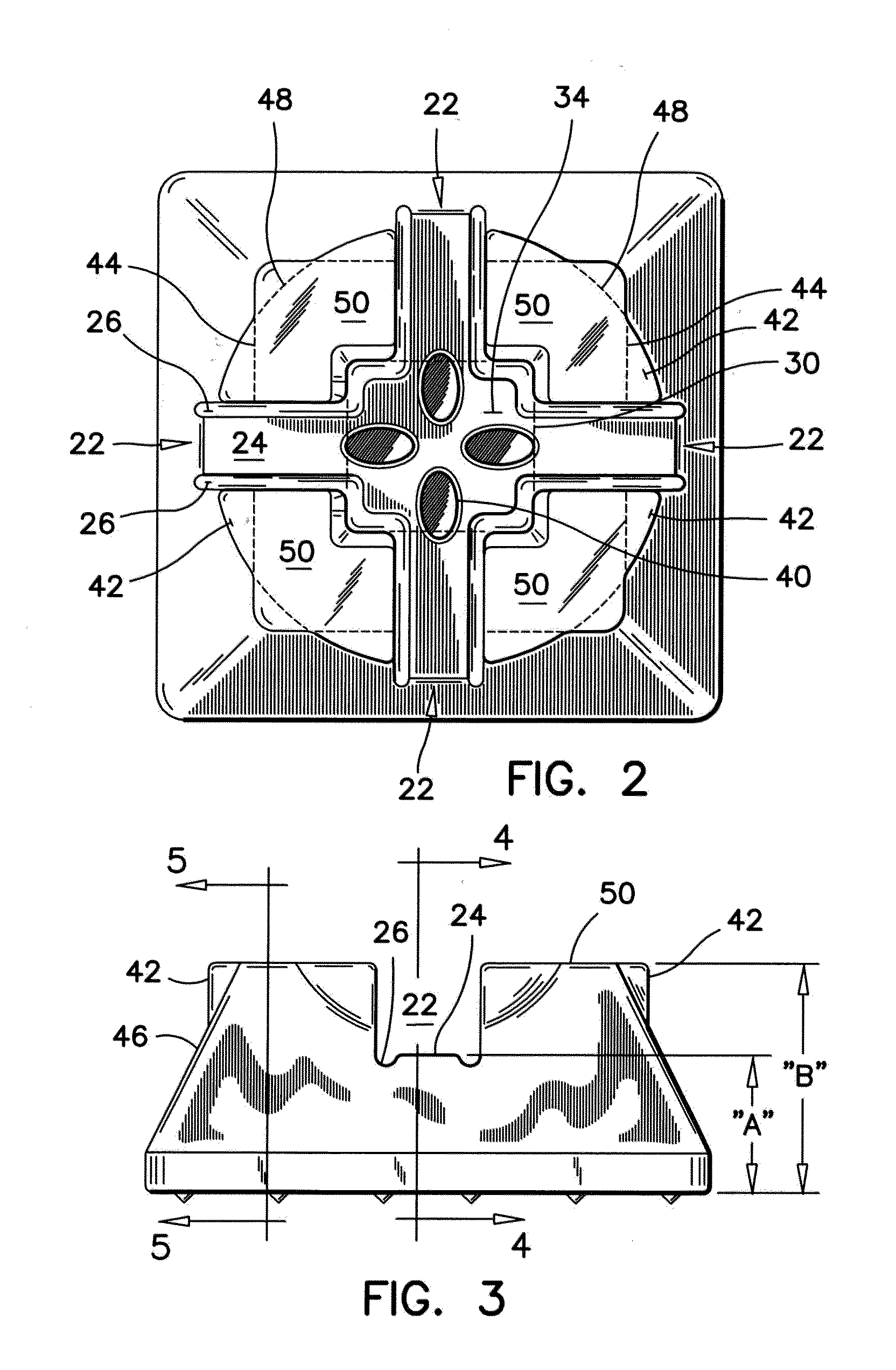 Hollow plastic deck block