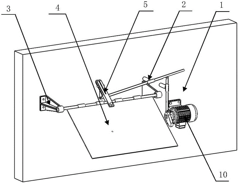 Shading device of on-board road surface crack detection system based on cam spatial connecting rod