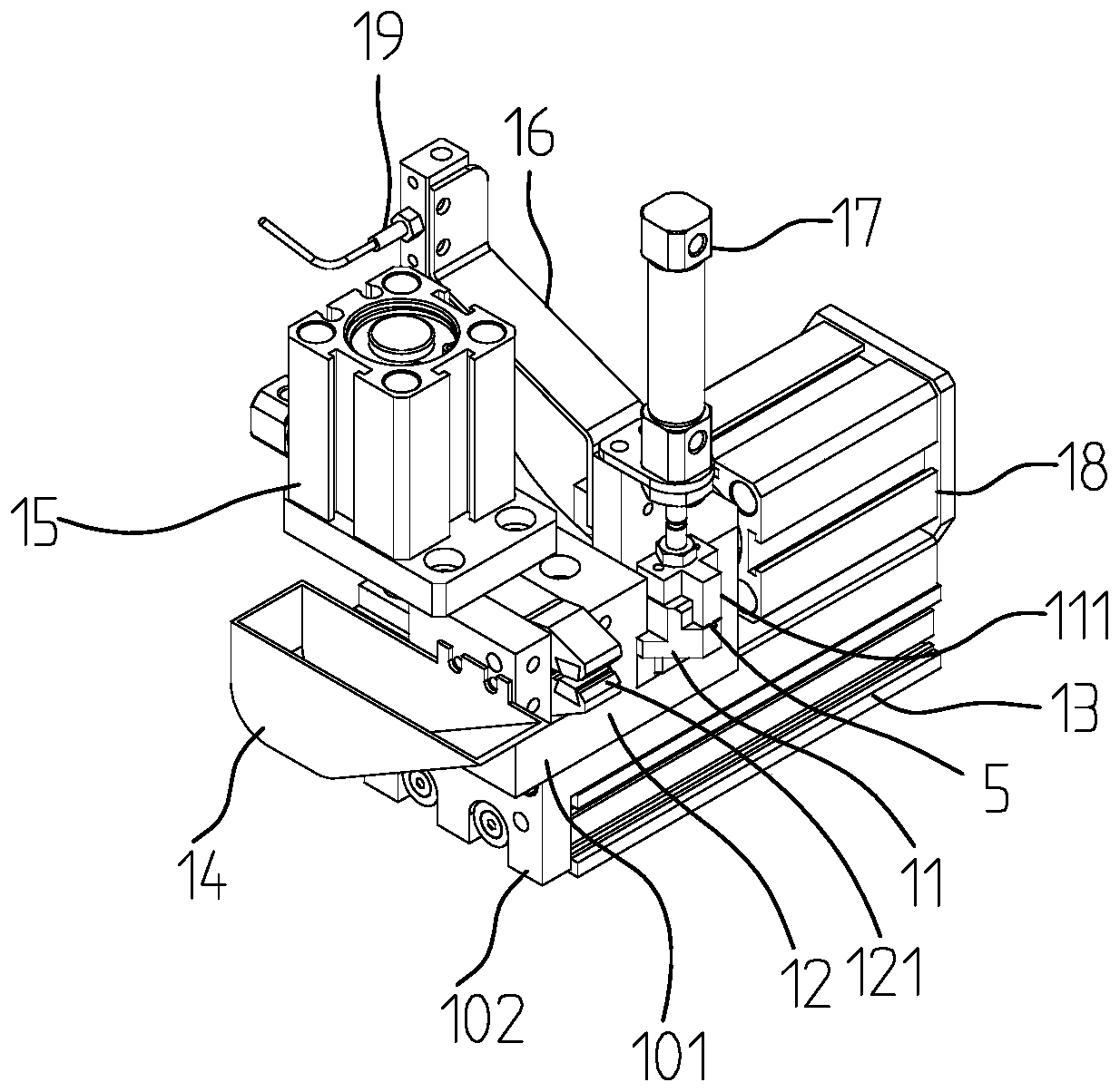 Threading machine and threading method for threading steel wire into ferrule