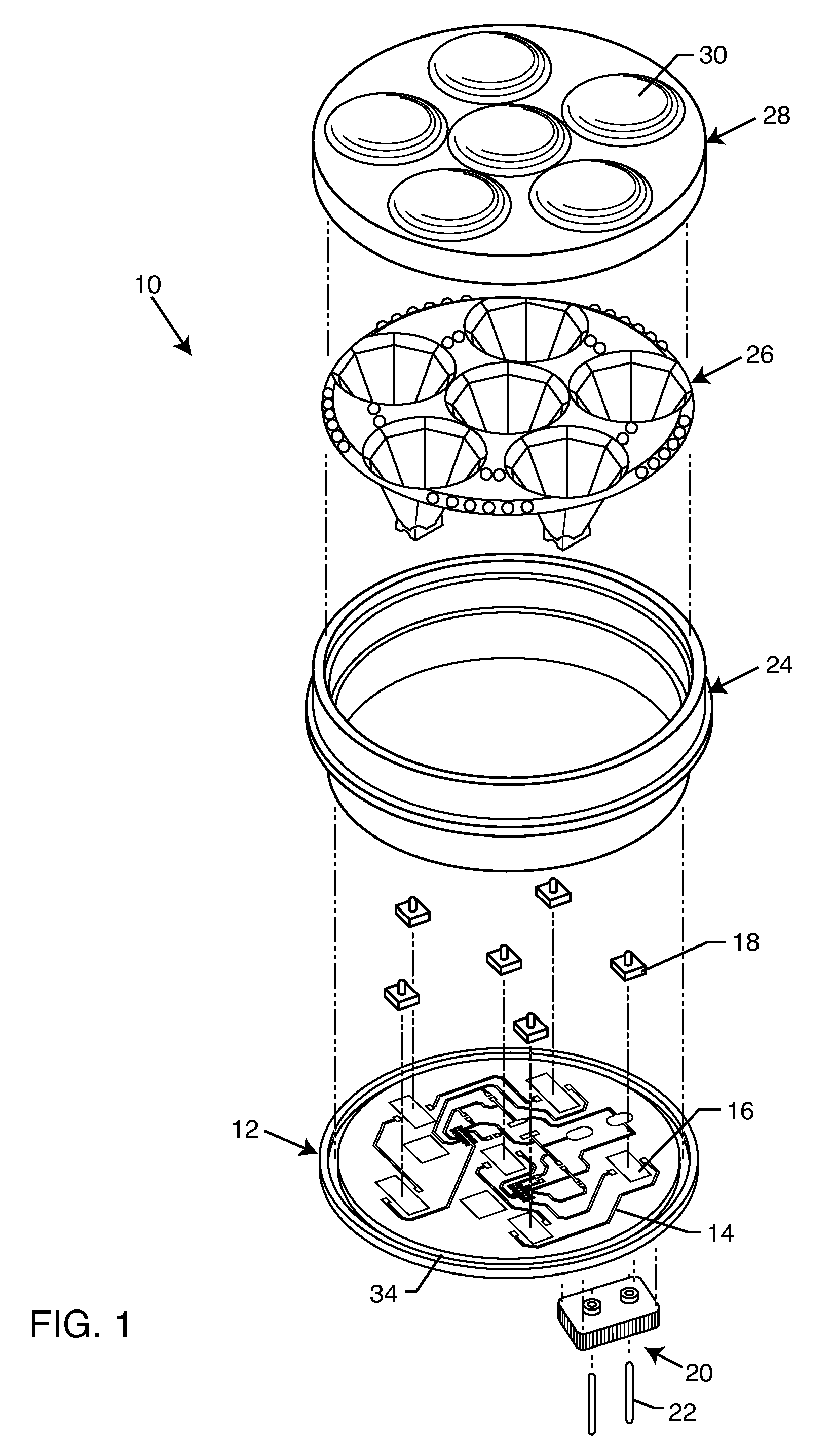 LED lighting with integrated heat sink and process for manufacturing same