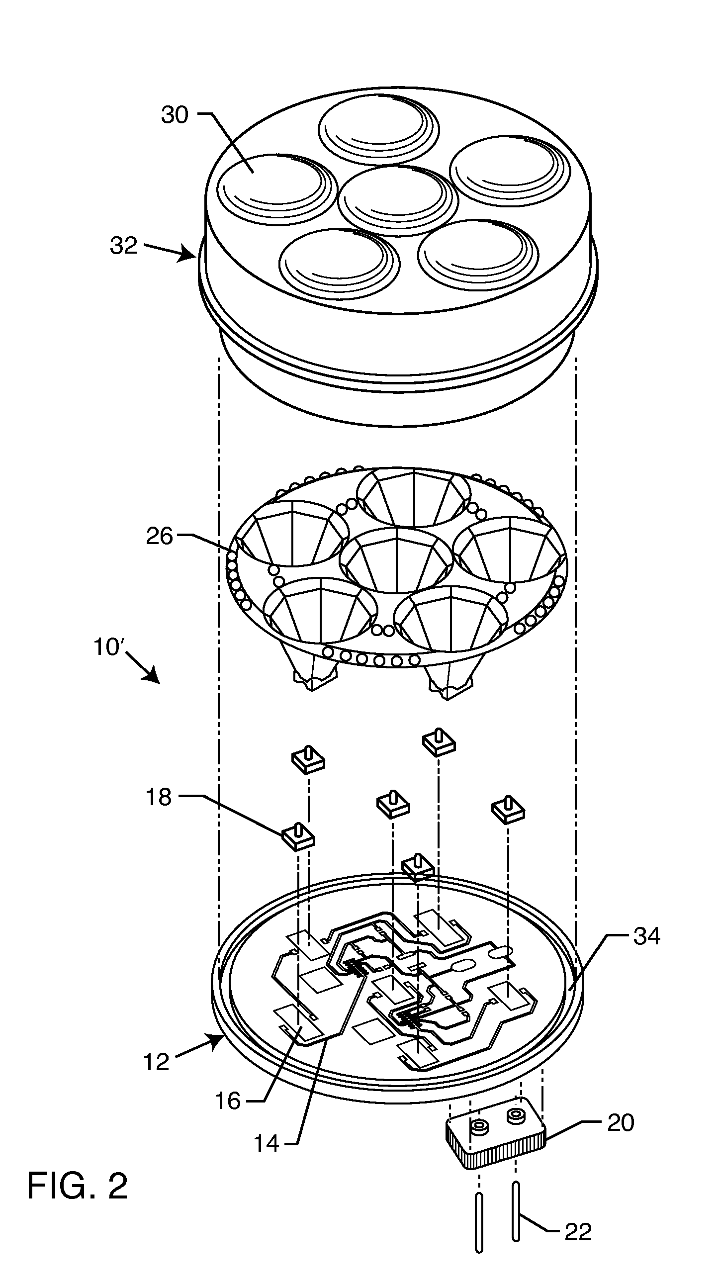 LED lighting with integrated heat sink and process for manufacturing same