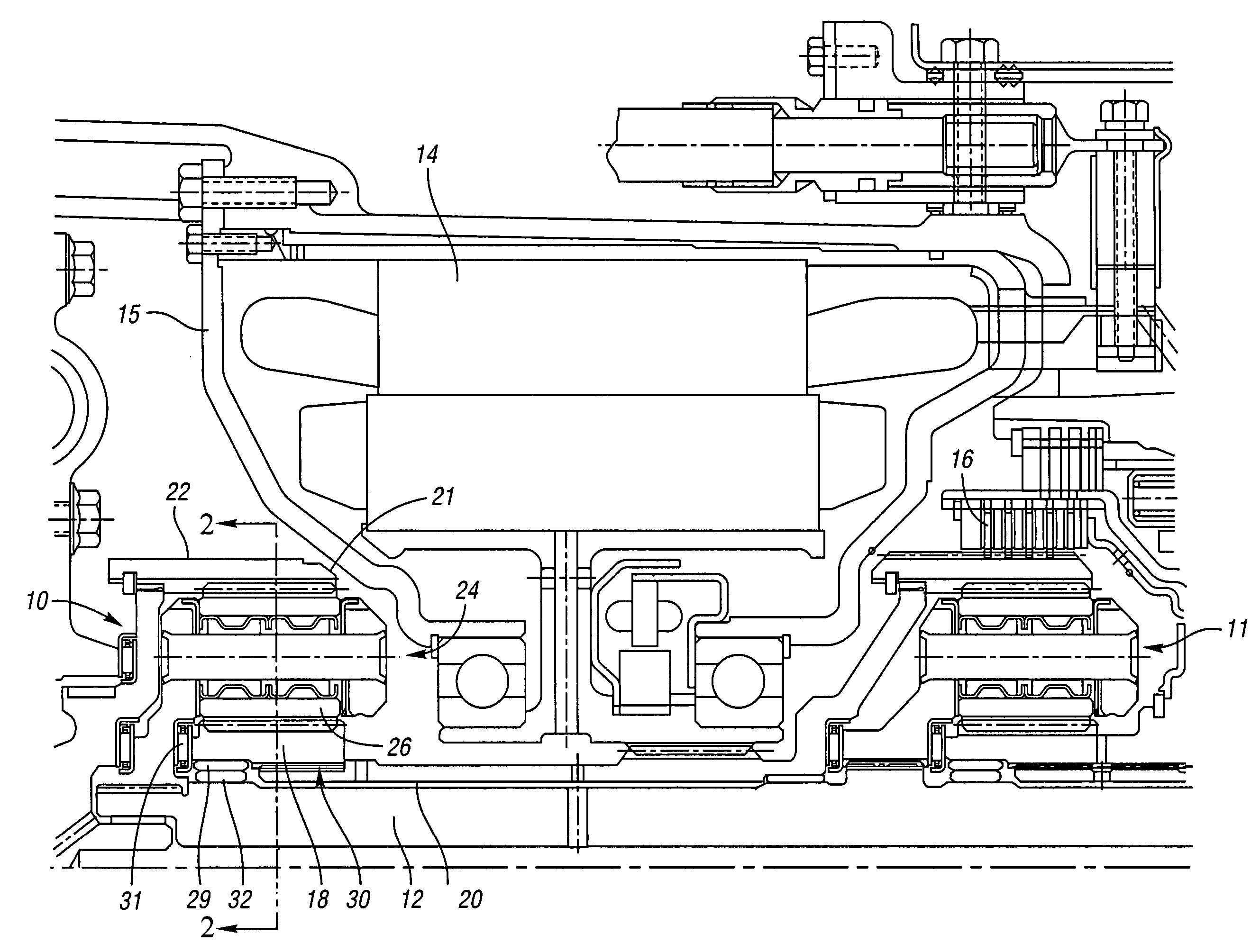 Splined sun gear and method for compact electro-mechanical transmission