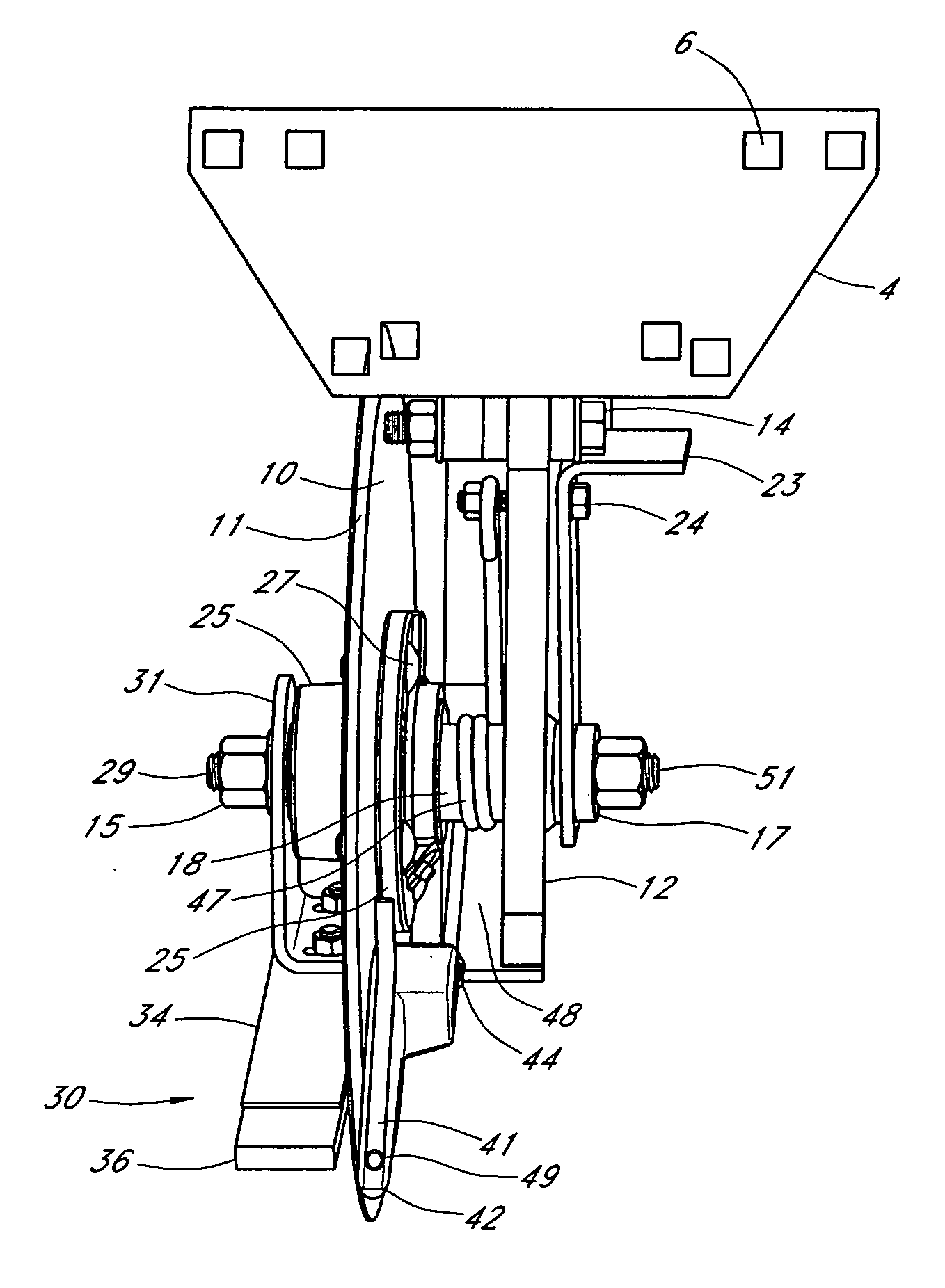 Single disc liquid fertilizer opener