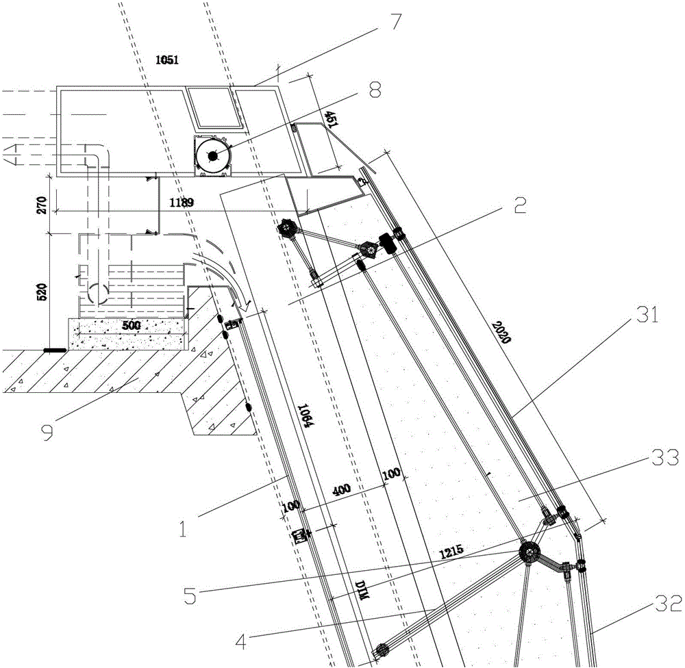 Water curtain solar respiration type curtain wall system and usage method thereof