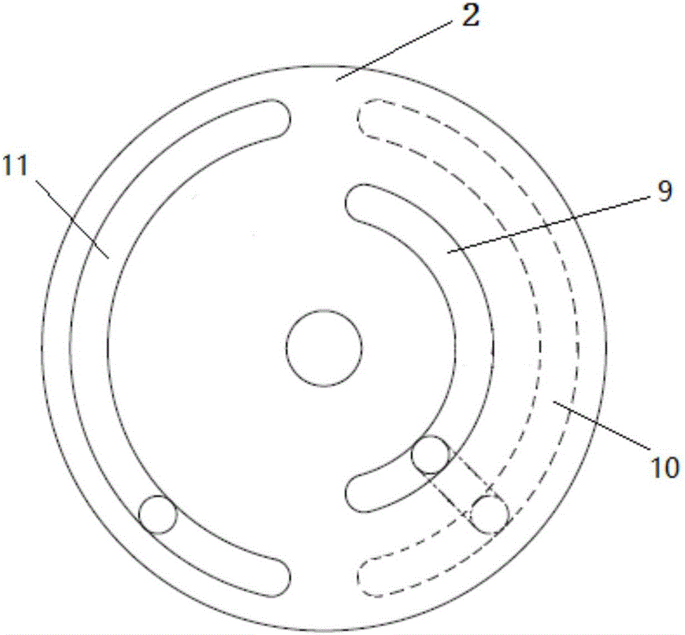 Two-position three-way rotating disc type reversing valve