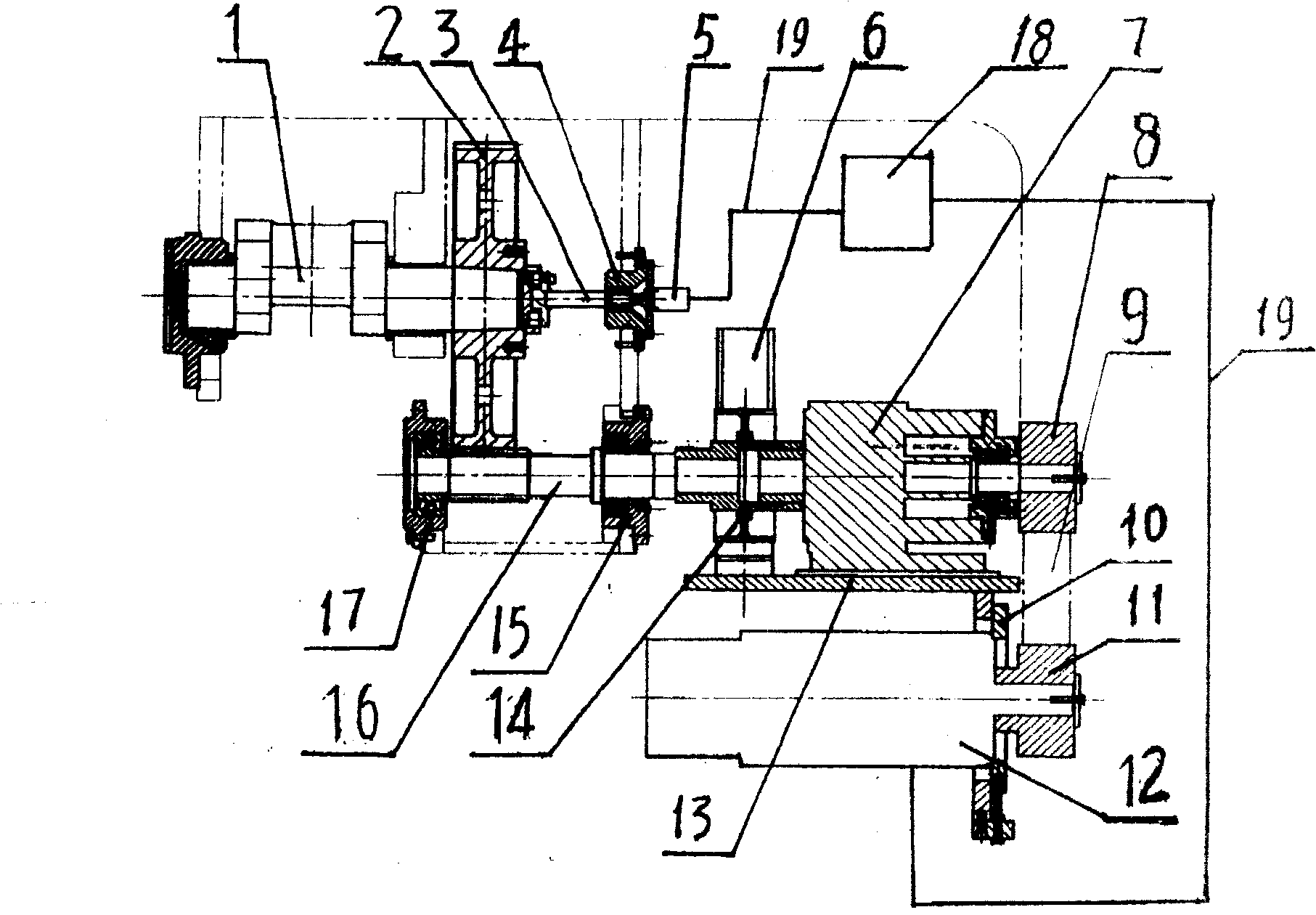 Power driven and braking equipment of pressing machine driven by servomotor directly