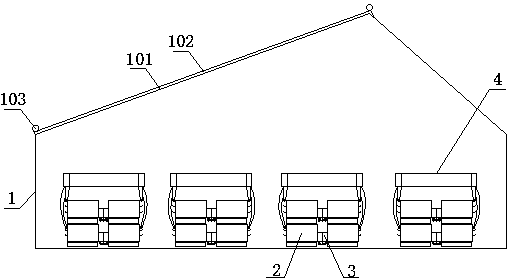 Automatic broiler breeder raising greenhouse for polyculture and separate feeding of roosters and hens