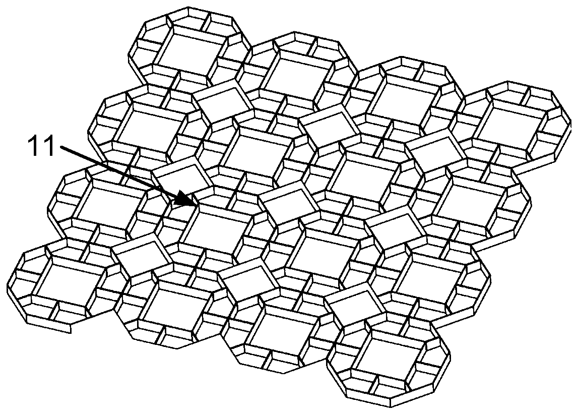 Multidirectional bearing honeycomb structure