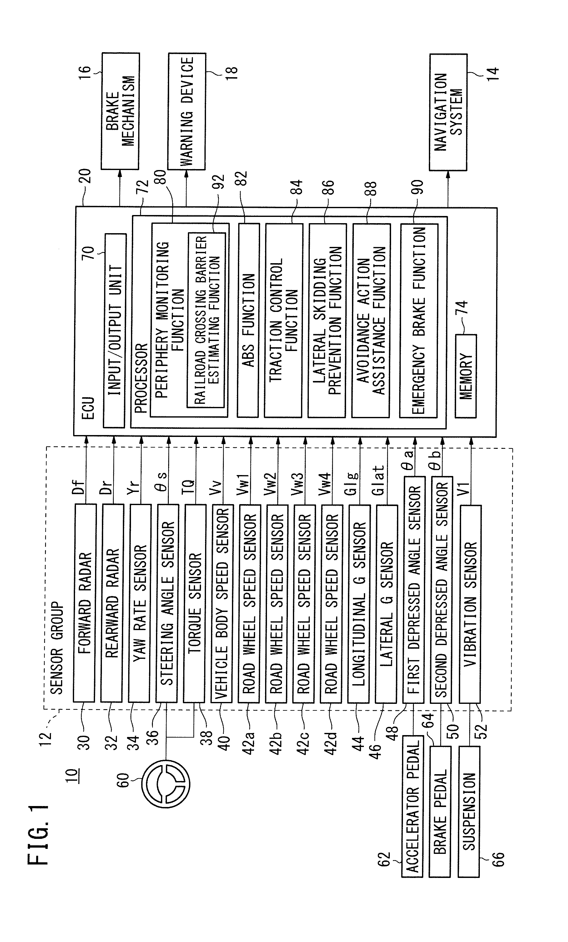 Railroad crossing barrier estimating apparatus and vehicle