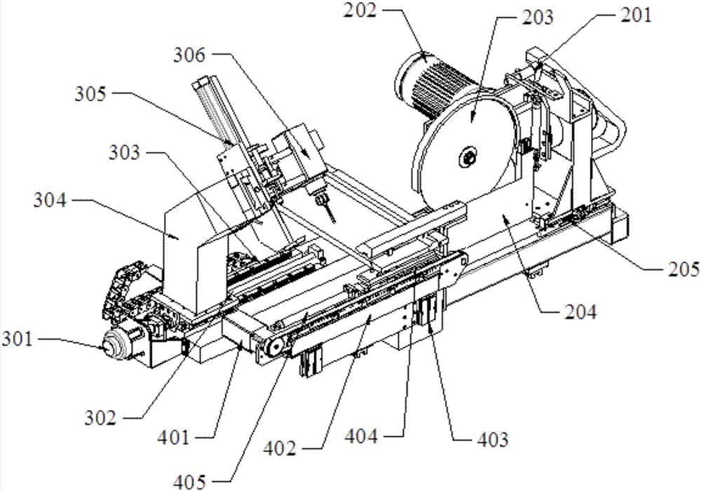 Numerical control sawing and milling machine for door pocket