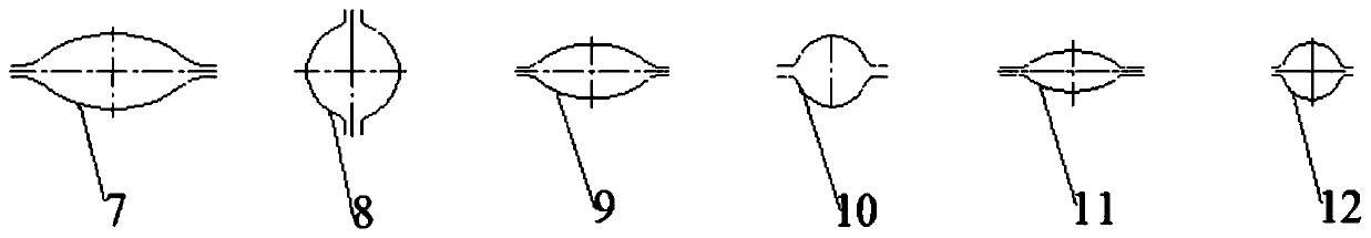 Before-finished-product shared hole type and rolling device for single-thread-rolling thread bar material and rolling method