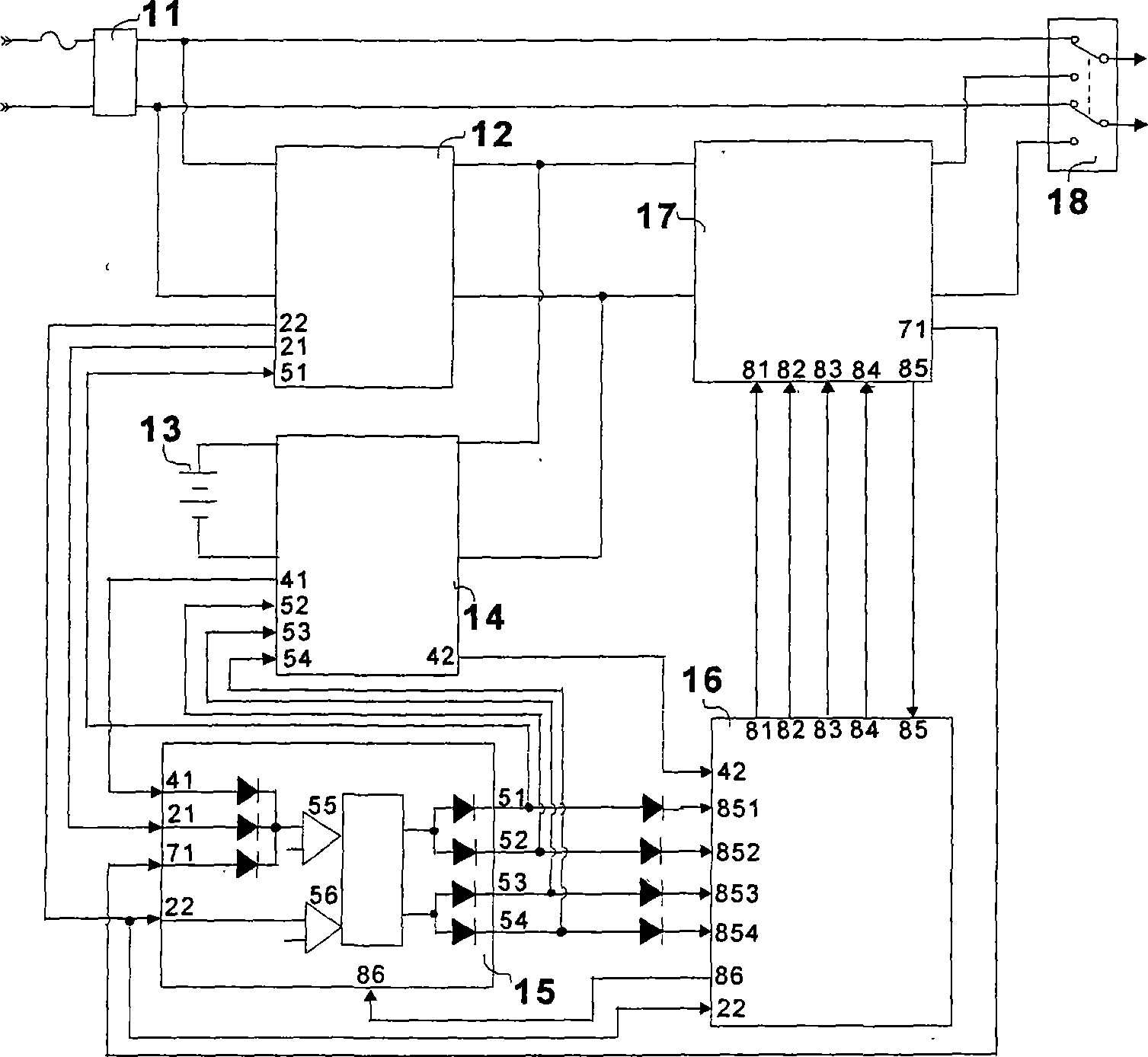 Off-line uninterrupted power supply device