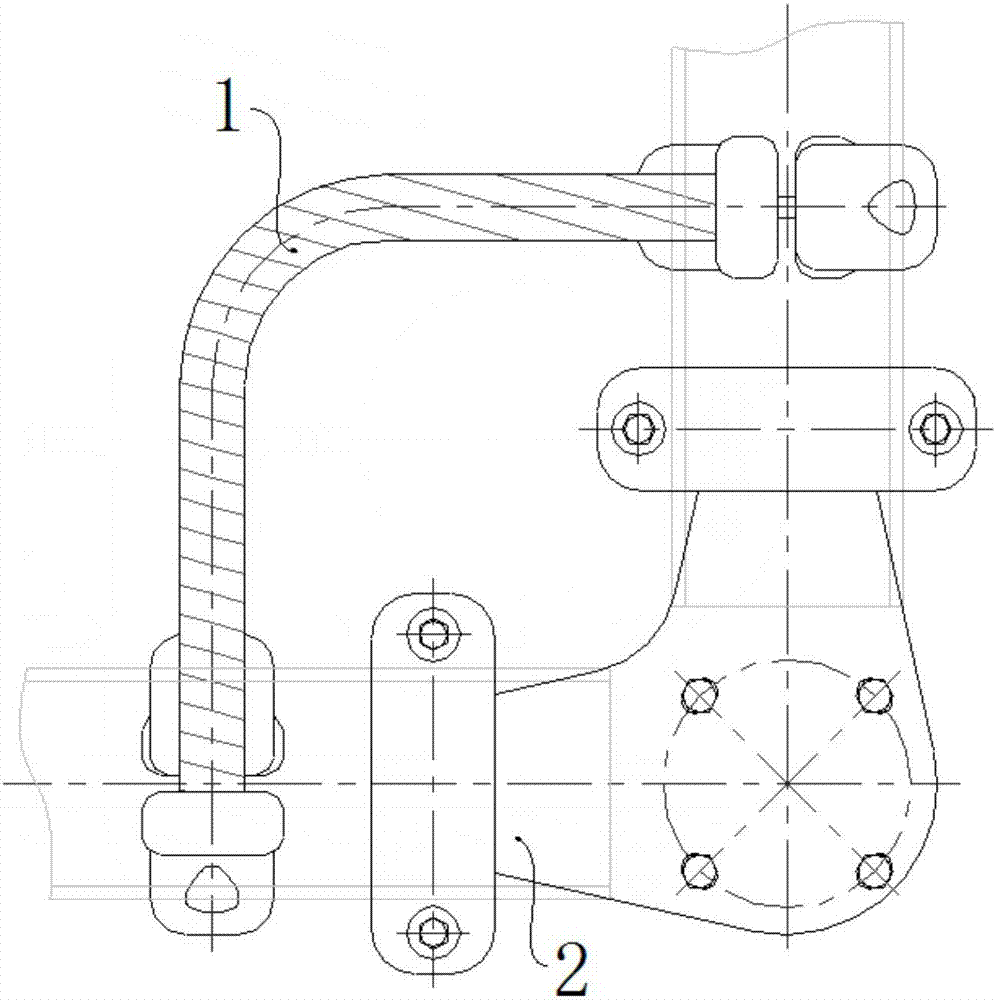 Tubular bus-bar corner support over-current fitting for flexible DC transmission engineering converter stations