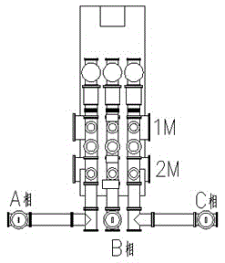 Triangular GIS outgoing line layout structure for voltage grade of 500kV and below