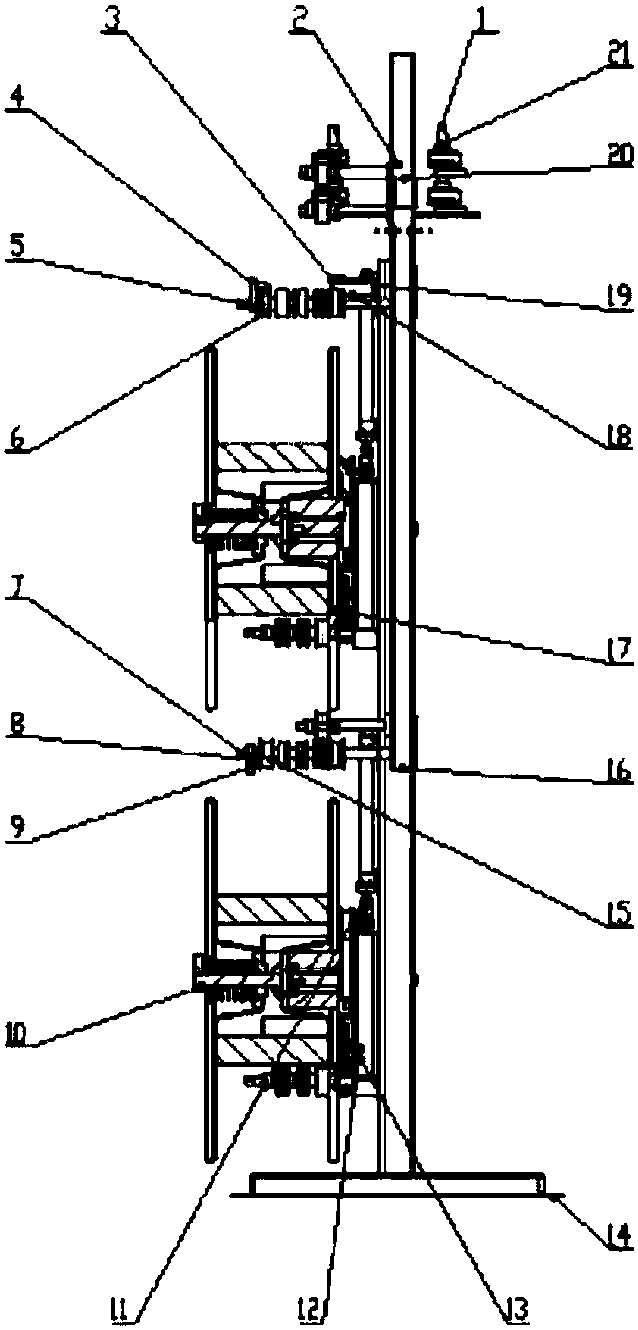 Windmill type belt pinching machine.