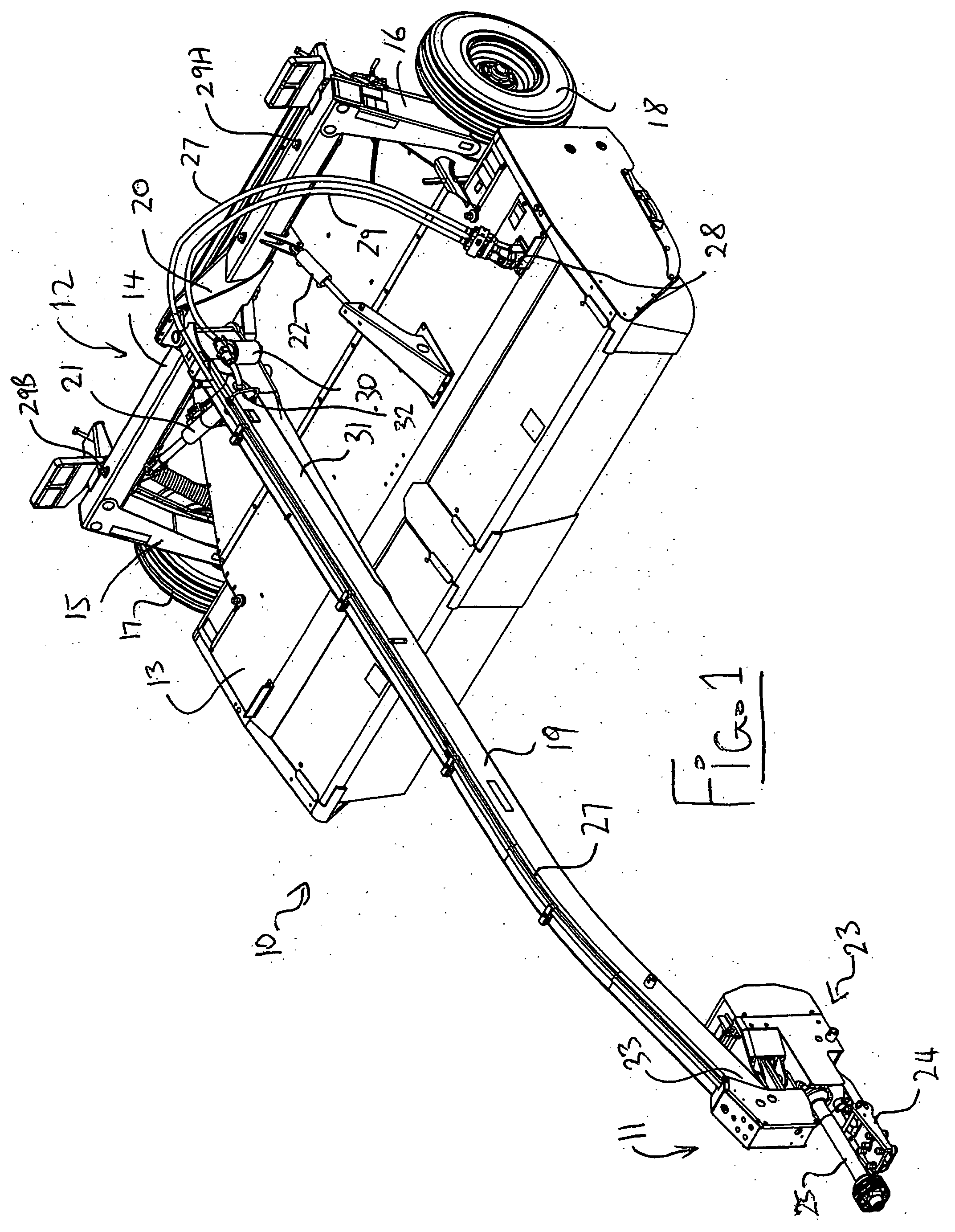 Hydraulic drive arrangement for the cutter of a pull-type crop harvesting machine