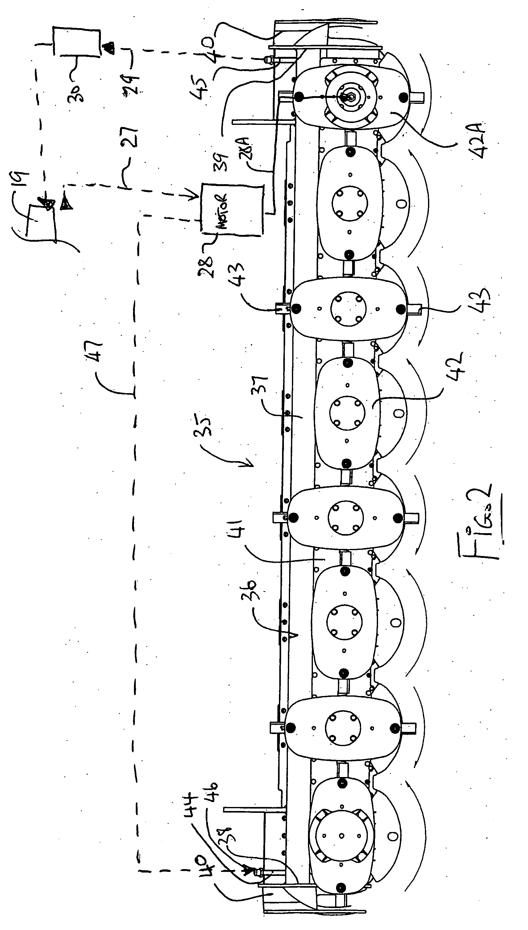 Hydraulic drive arrangement for the cutter of a pull-type crop harvesting machine