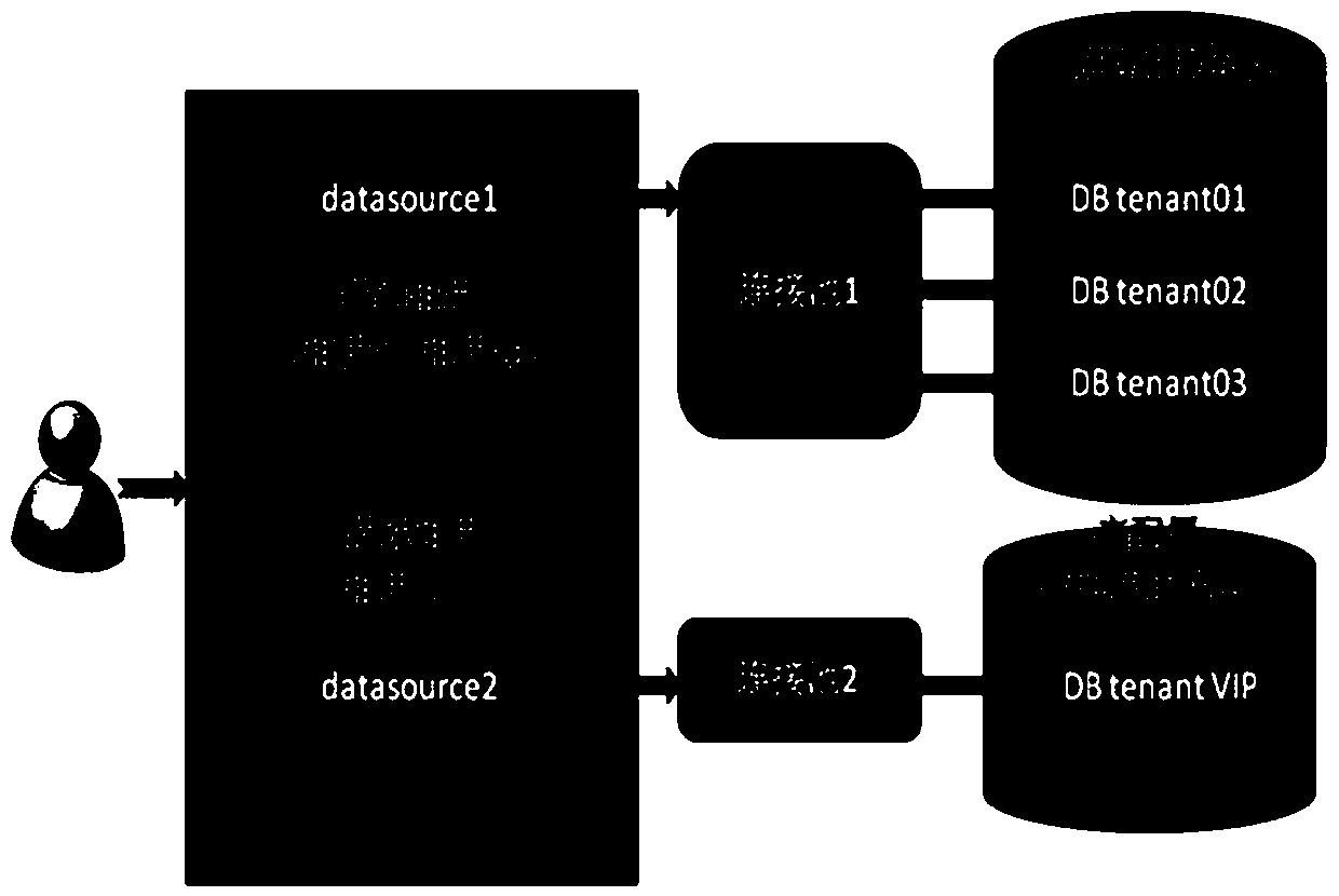 Global configuration multi-tenant dynamic data source system based on saas application