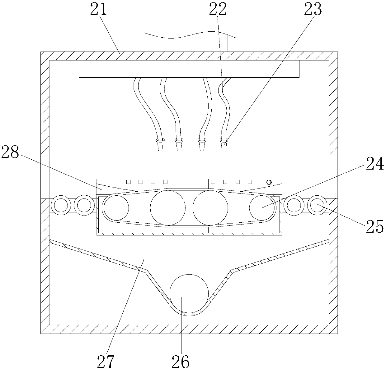 Double-sided sand-blasting machine for bending stress resistance of stainless steel sheet