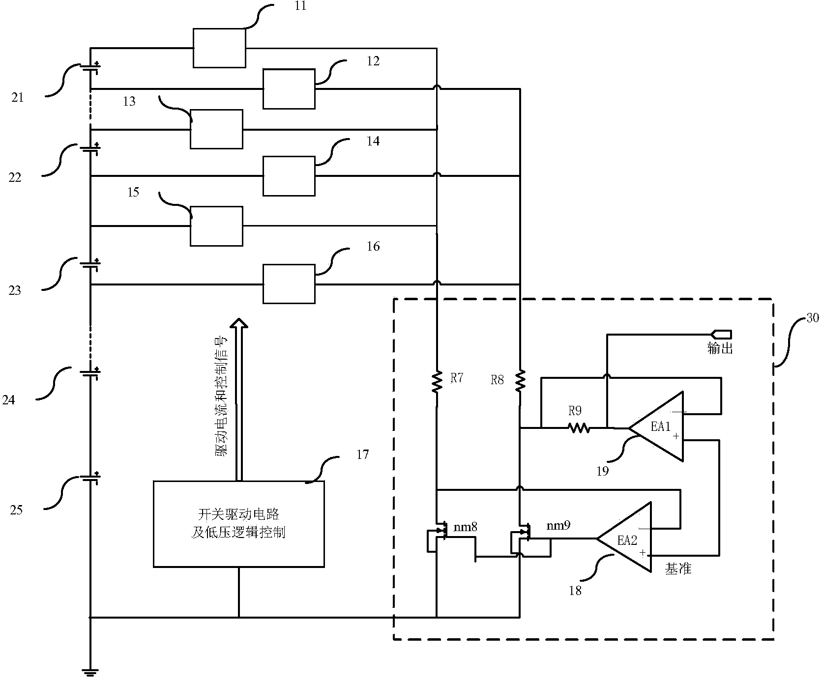 Battery pack unit battery voltage detection circuit