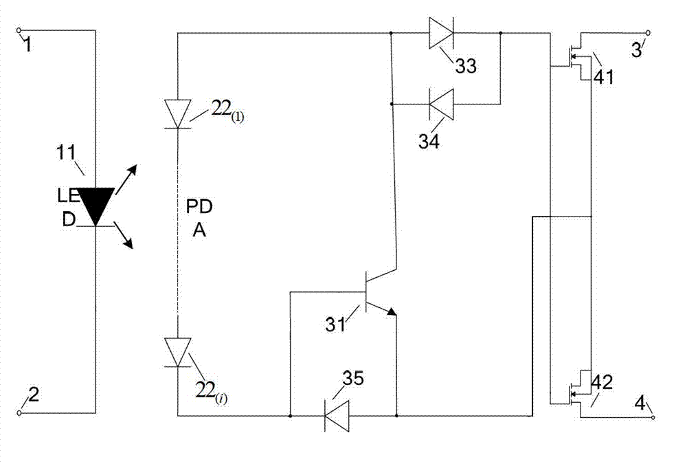 Photoelectric relay capable of discharging quickly