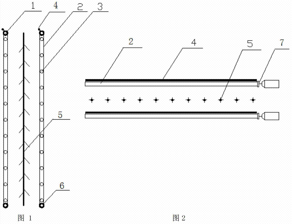 Water internally-distributed type flexible dust collecting electrode device