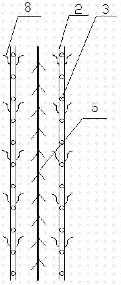 Water internally-distributed type flexible dust collecting electrode device