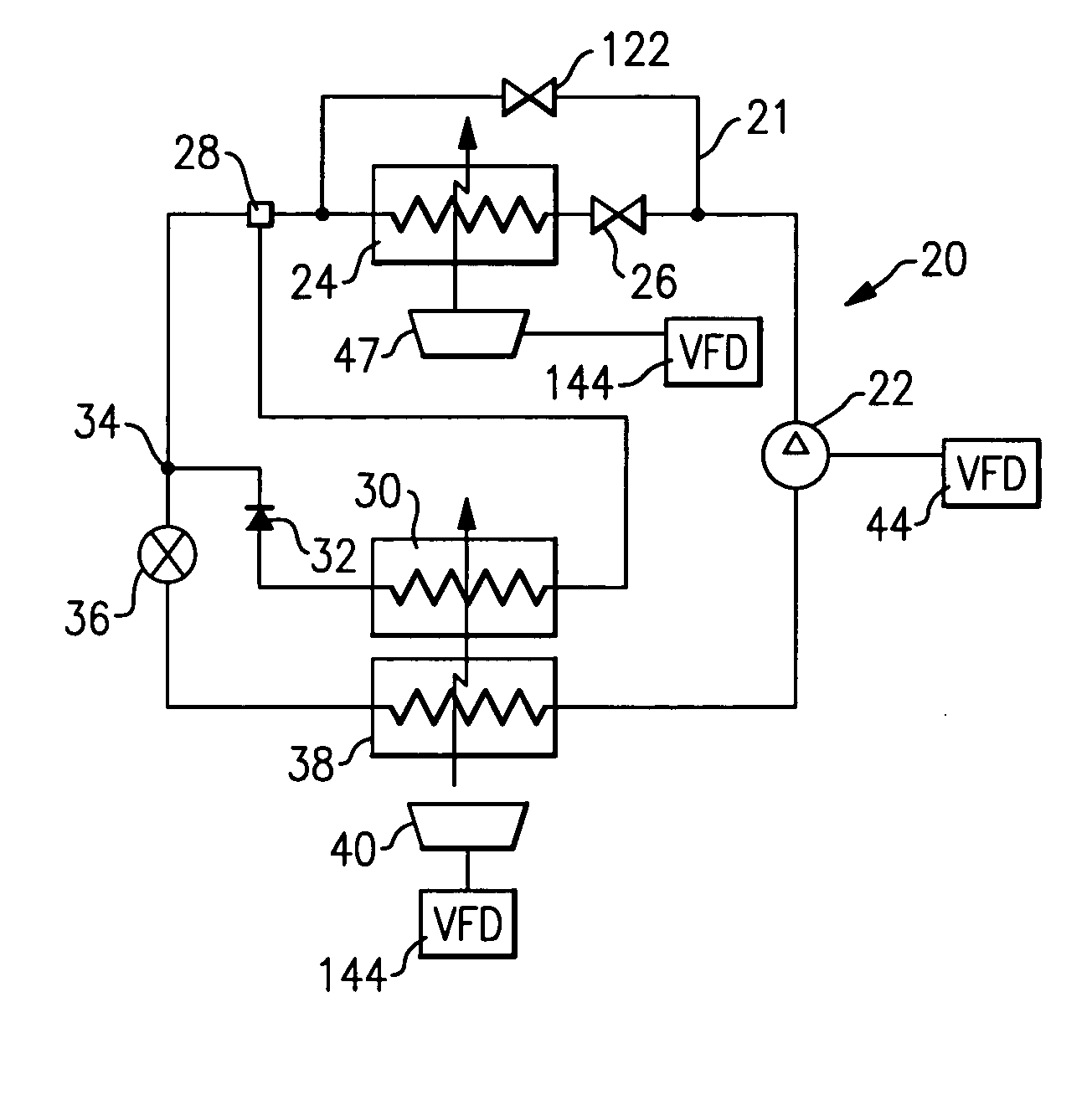 Refrigerant system with variable speed compressor and reheat function