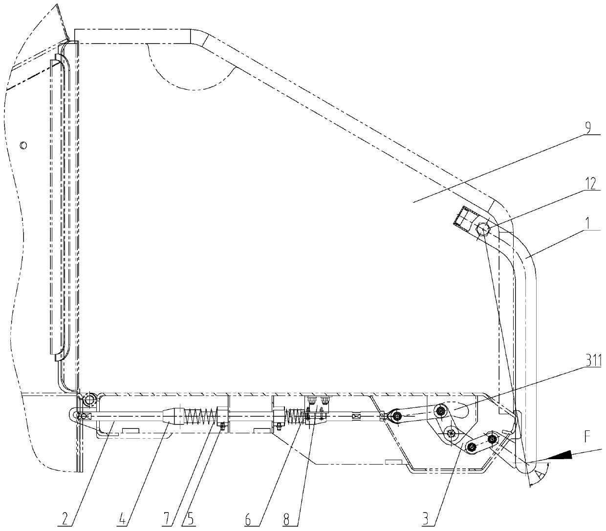 Feeding platform emergency stop safety protection device for branch chipper