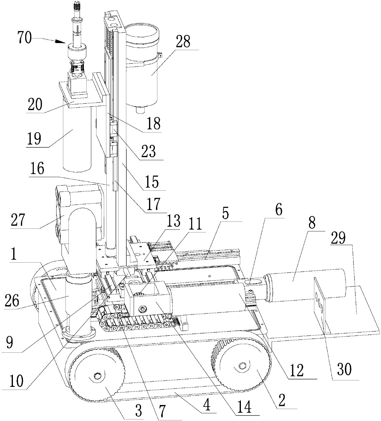 Robot for detecting cotter pin of control rod guide tube and locating method