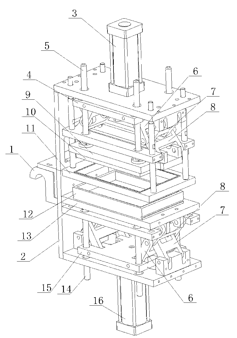 Mold with pressurizing connecting rod structure