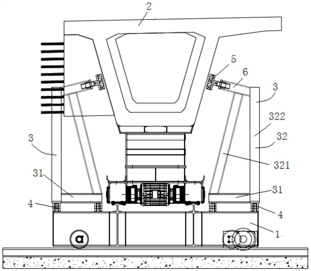 Prefabricated beam anti-tilting support