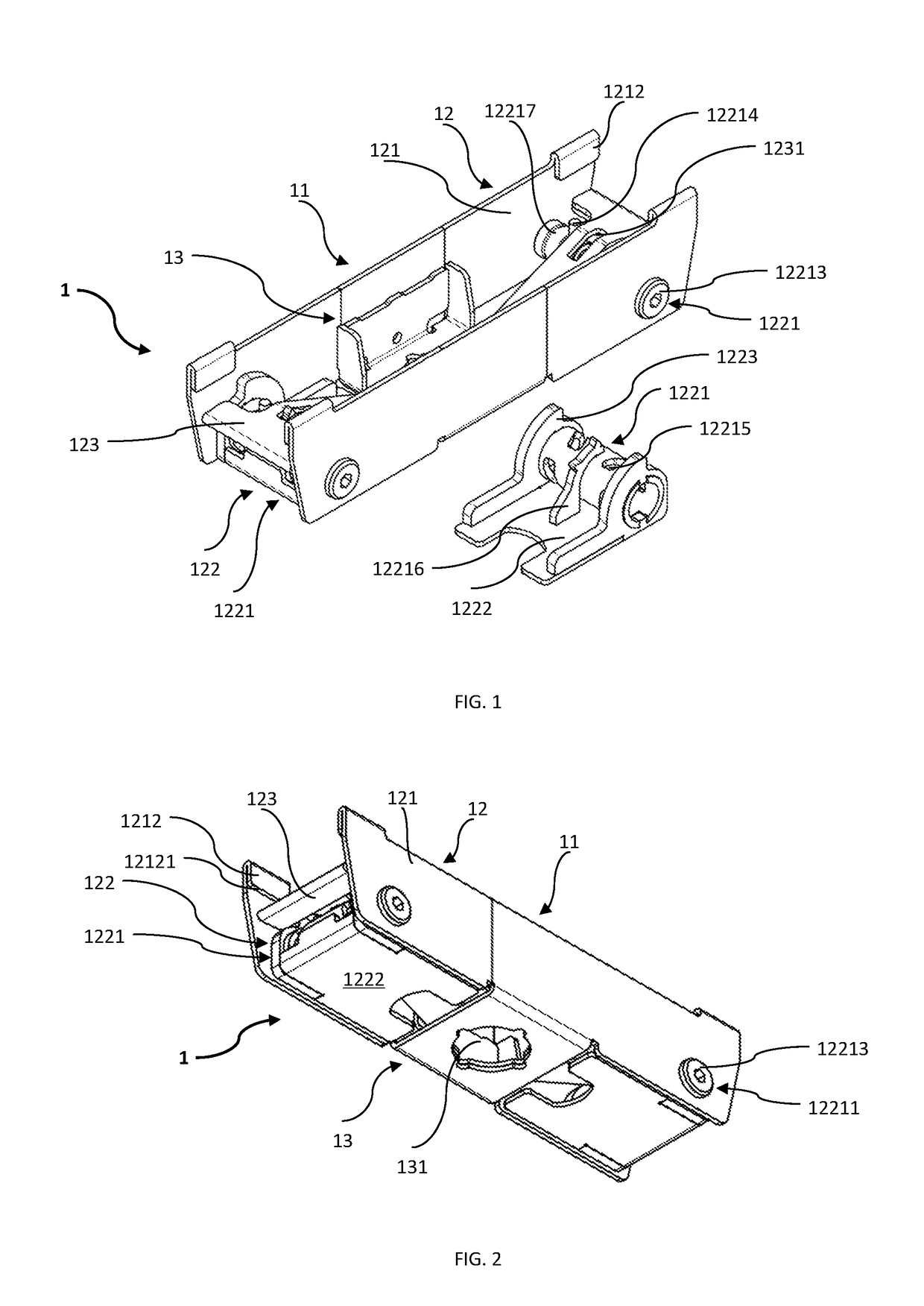 Adapter, goods carrier and fastening system