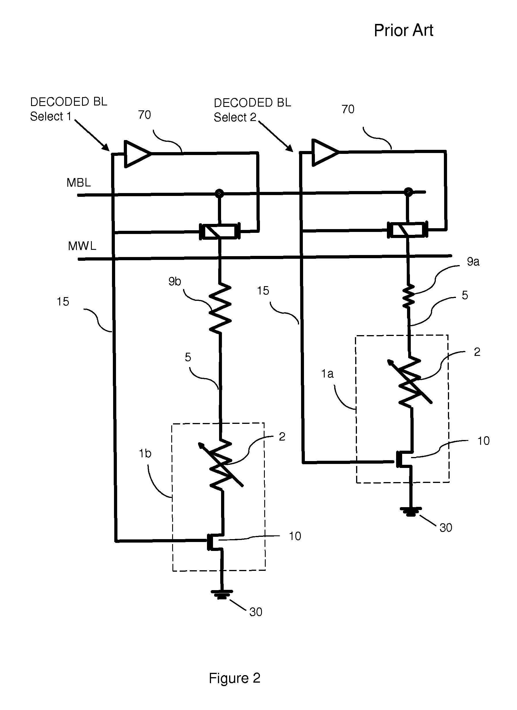 Balanced and bi-directional bit line paths for memory arrays with programmable memory cells