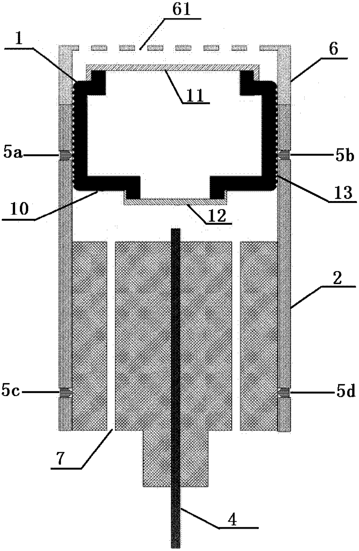 Sensitivity enhancement type optical fiber acoustic sensor probe and sensitivity enhancement structure thereof