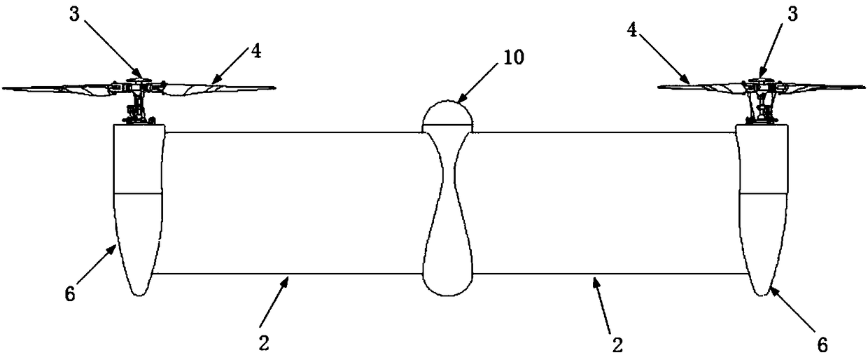 Double-rotor aircraft with folding wings, and control method of double-rotor aircraft