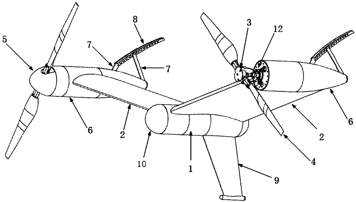 Double-rotor aircraft with folding wings, and control method of double-rotor aircraft