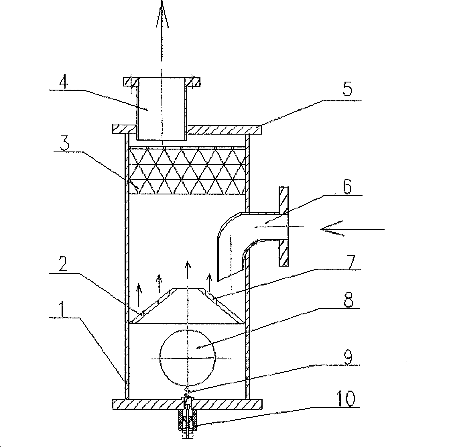 Gas and liquid separator