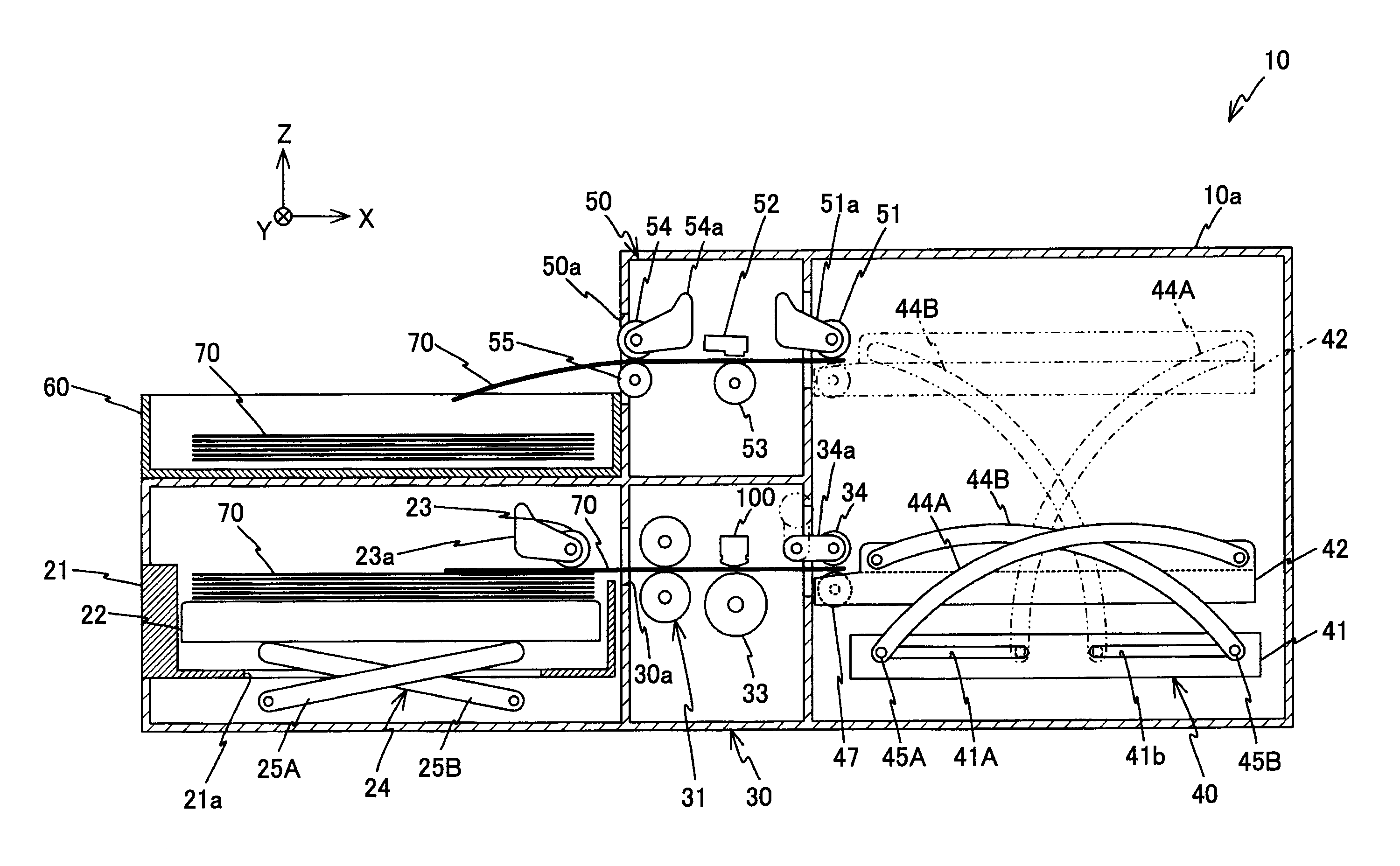 Heating device, erasing device, information recording and erasing device, and transfer device